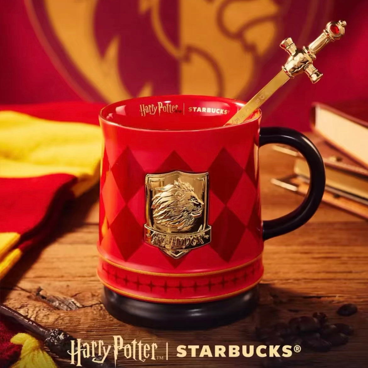 Starbucks China x Harry Potter Gryffindor Temperature-Activated Mug 12oz + Stirring Stick (READY TO SHIP)