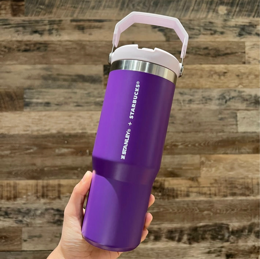 Starbucks China x Stanley 30oz Purple Travel Tumbler - Flip Straw & Carry Handle (READY TO SHIP)
