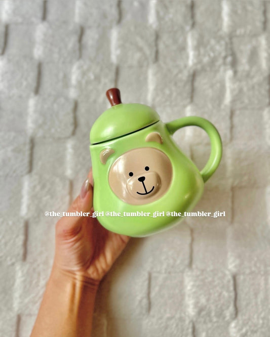 2025 China Exclusive 14.5oz Fruit Series Pear Bearista Ceramic Mug With Lid (READY TO SHIP)