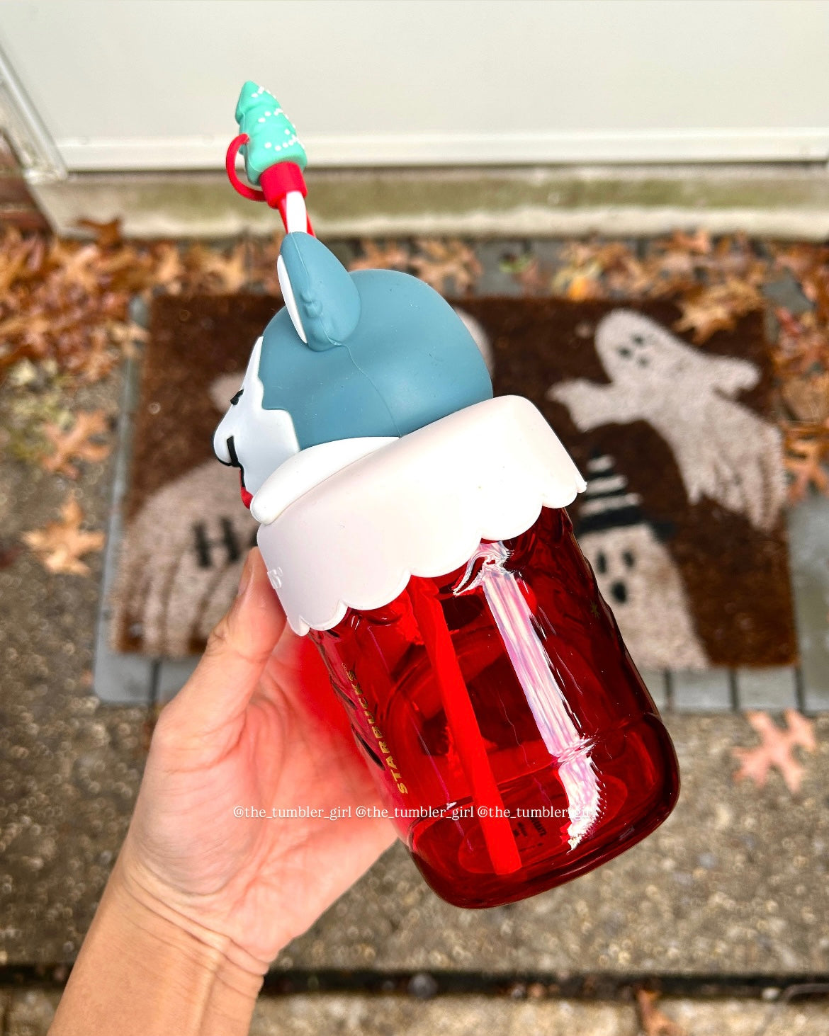 Starbucks China Exclusive Christmas Husky Glass Cold Cup 20oz (READY TO SHIP)
