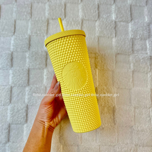 Starbucks Taiwan Baby Yellow Matte Studded Tumbler
