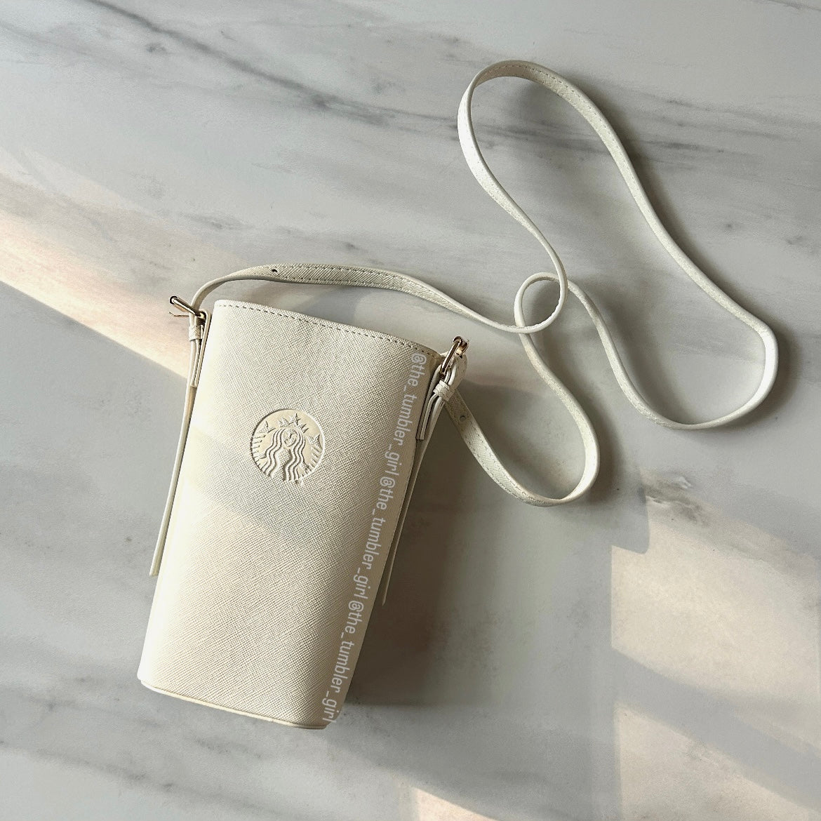 Starbucks China ivory white mini crossbody bucket pouch