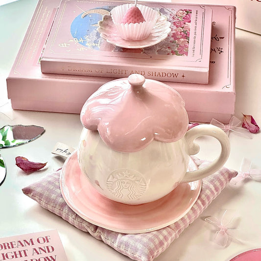 Starbucks China Exclusive 12oz Cherry Blossom Ceramic Mug with Lid (READY TO SHIP)