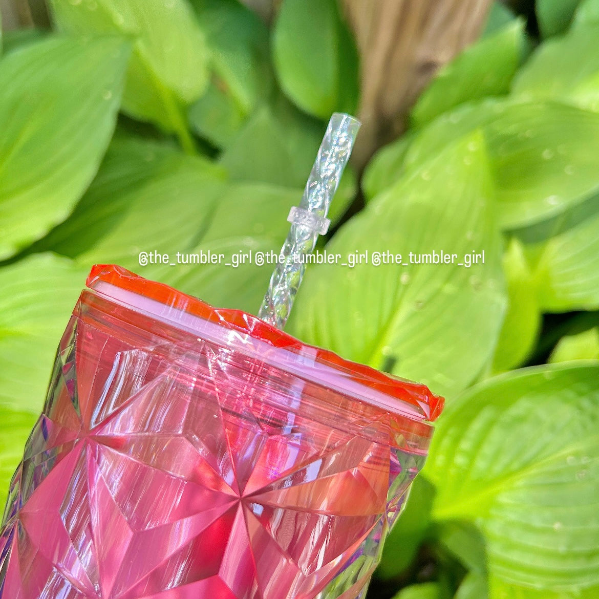 Starbucks China exclusive pink gradient prism diamond tumbler