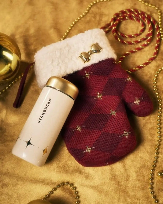 Starbucks China Christmas 7oz Stainless Steel Cup with Glove Shape Cup Cover (PRE-ORDER)