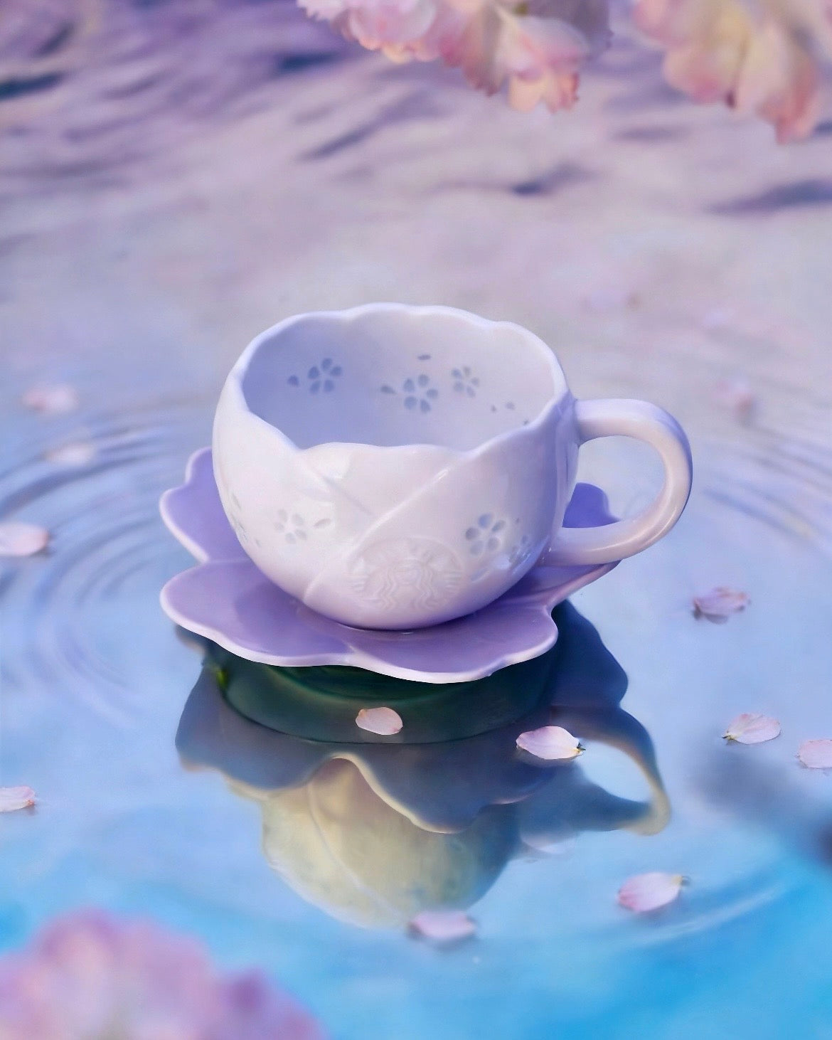 Starbucks China 2026 Sakura Series Porcelain Mug & Saucer Set 11oz (ships late March)
