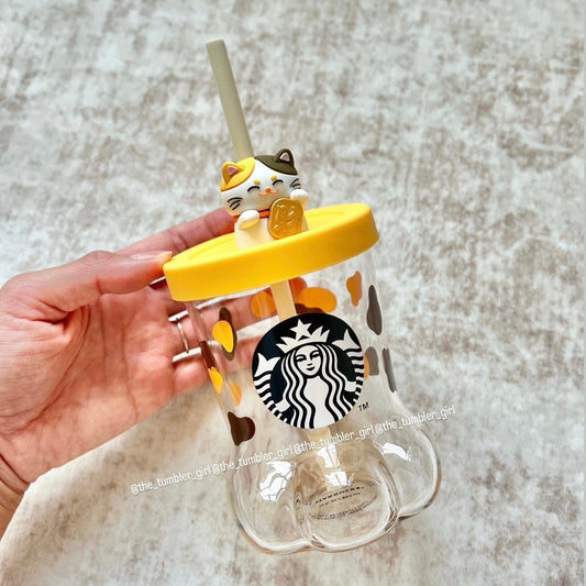 2025 Hong Kong Exclusive 12oz Cat Paw Glass Cold Cup (READY TO SHIP)