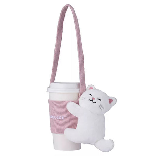 Starbucks Taiwan Pink Cat Reusable Cup Sleeve Holder | Drink Carrier (ships late March)