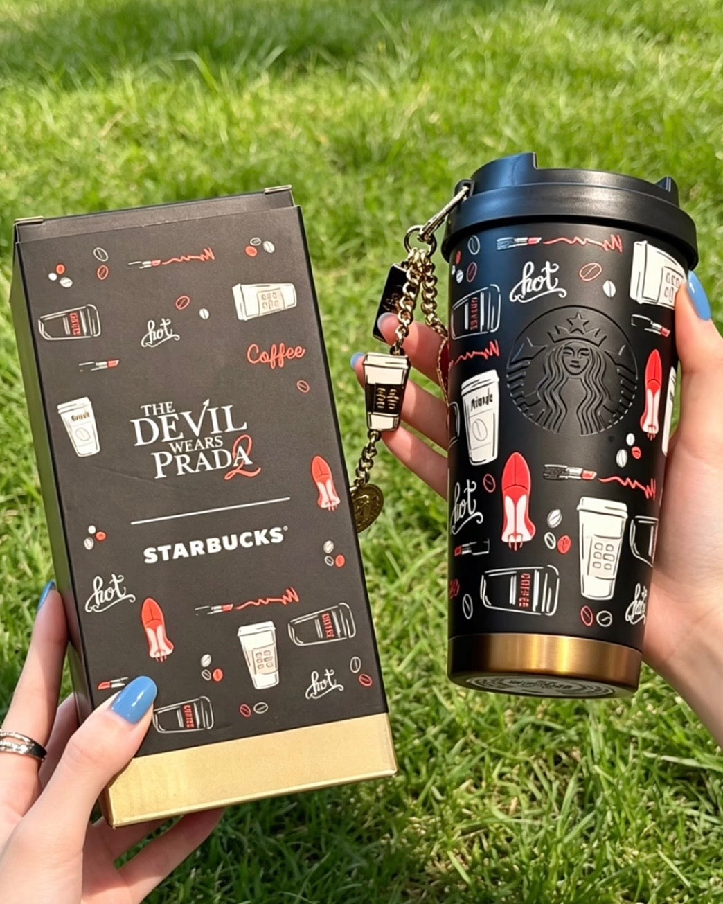 Starbucks China x The Devil Wears Prada Stainless Steel Tumbler 16oz With Charm