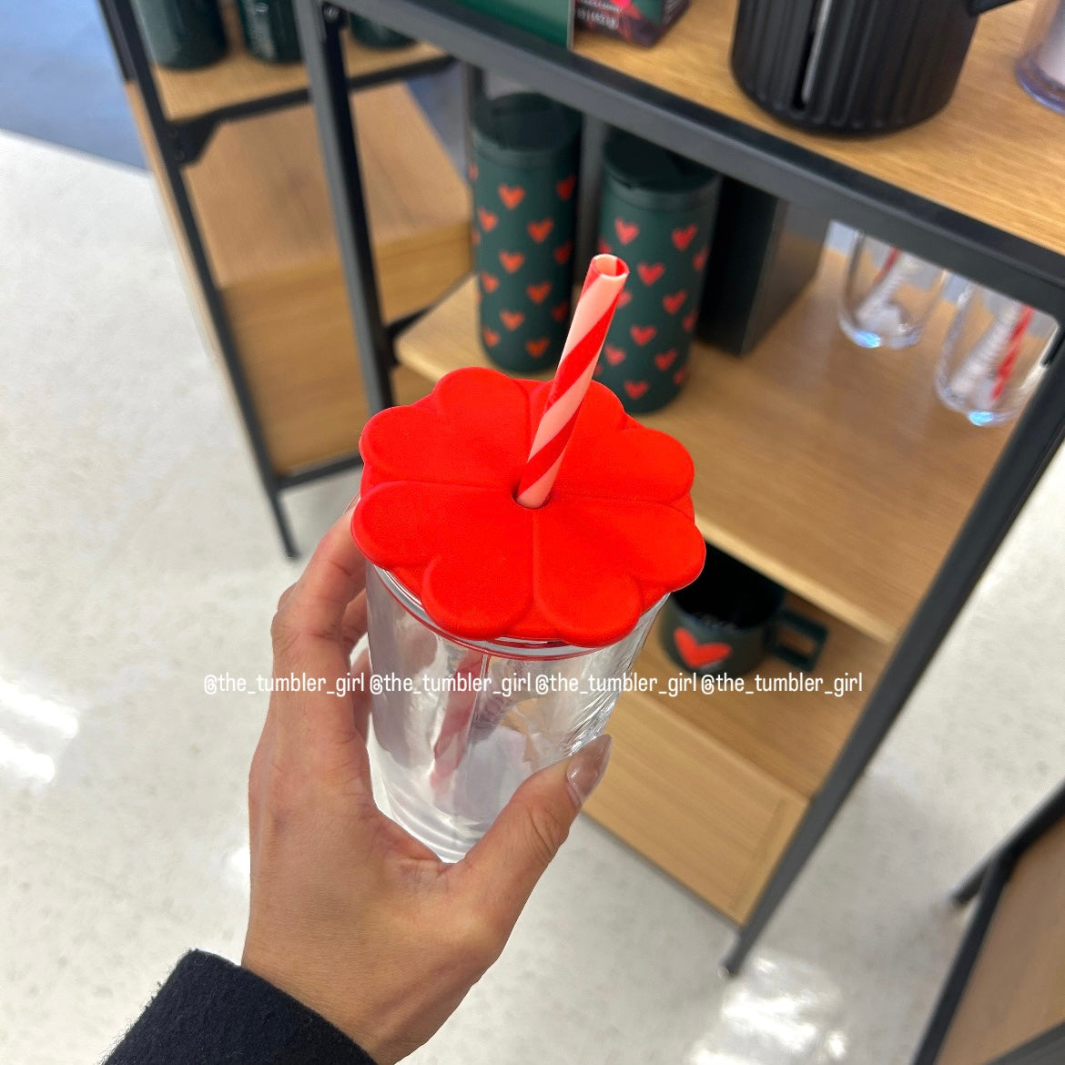 Starbucks Valentine’s Recycled Glass Cold Cup Tumbler (Heart-Shaped Base)