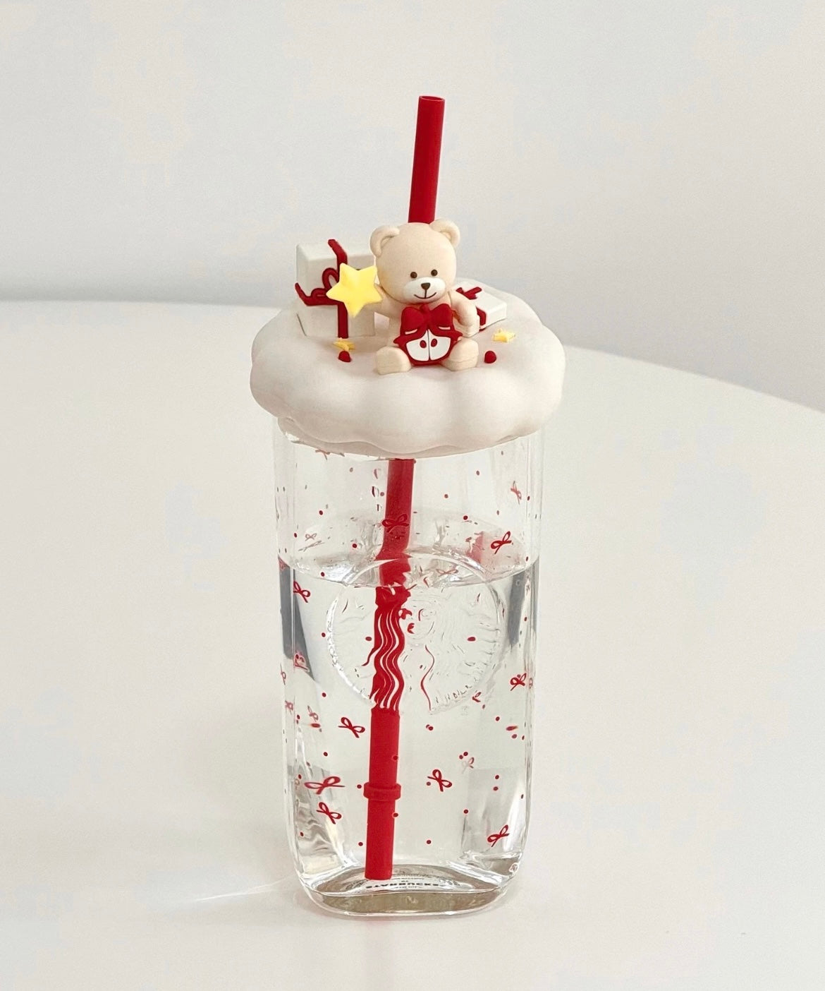 Starbucks China 2025 Holiday 18oz Triangle Glass Cold Cup  (READY TO SHIP)