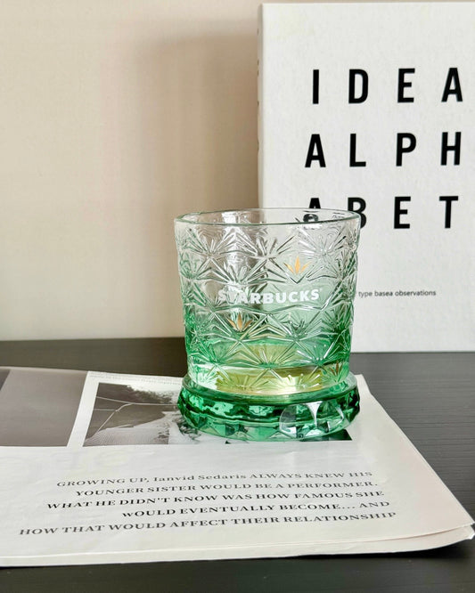 Starbucks China 11oz Fortune Spinning Glass Mug and Holder (READY TO SHIP)