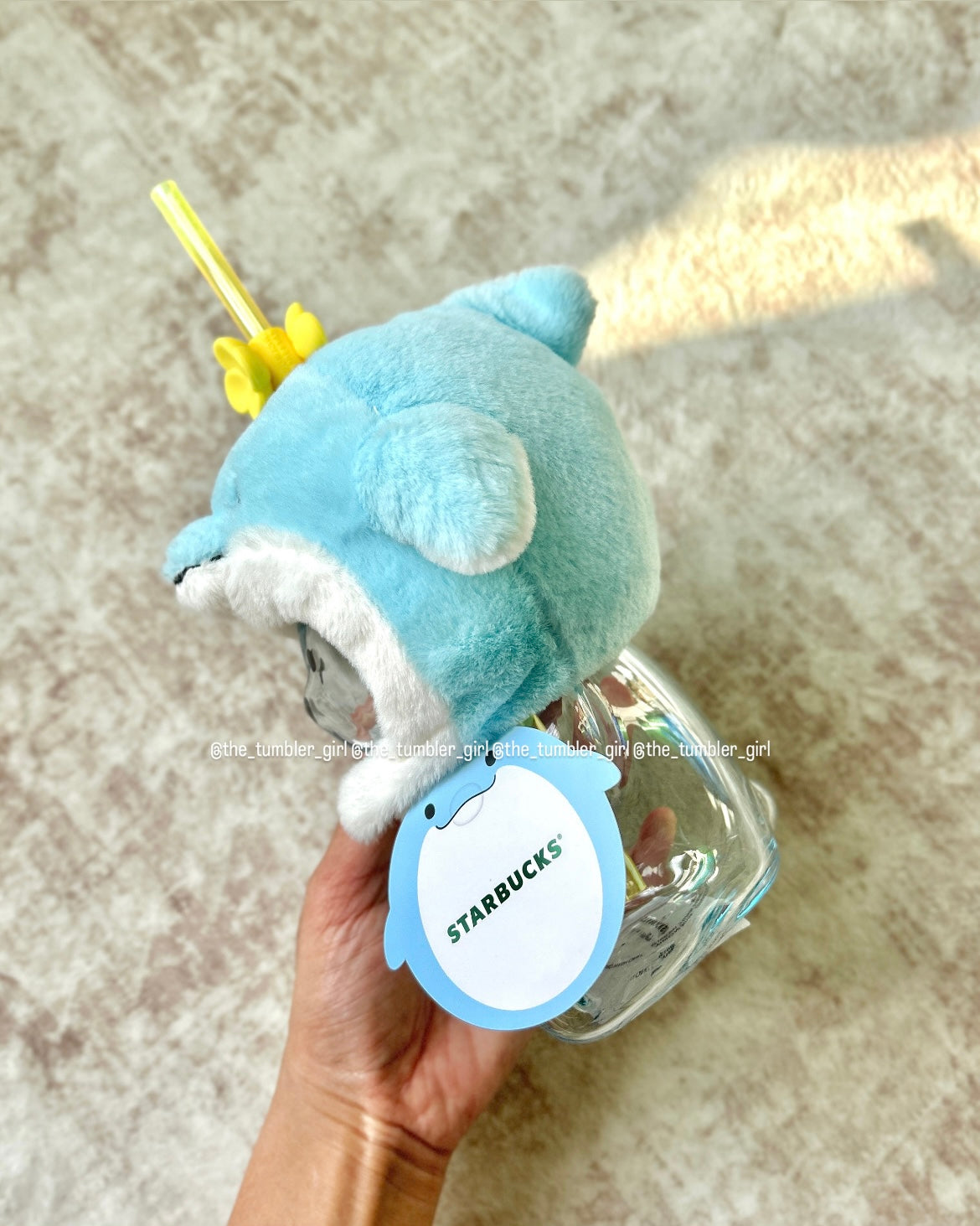 2026 Korea Jeju Island Exclusive Dolphin Bearista Glass Cold Cup (READY TO SHIP)