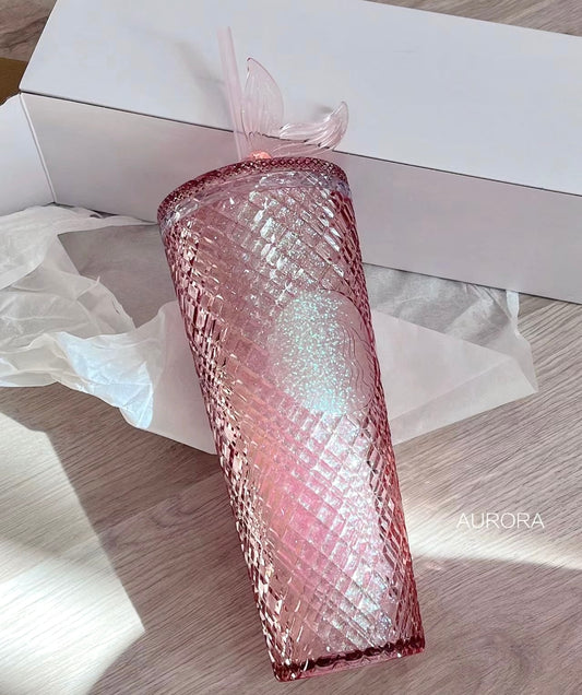 Starbucks China Exclusive Pink Glittery Jeweled Cold Cup Tumbler (READY TO SHIP)