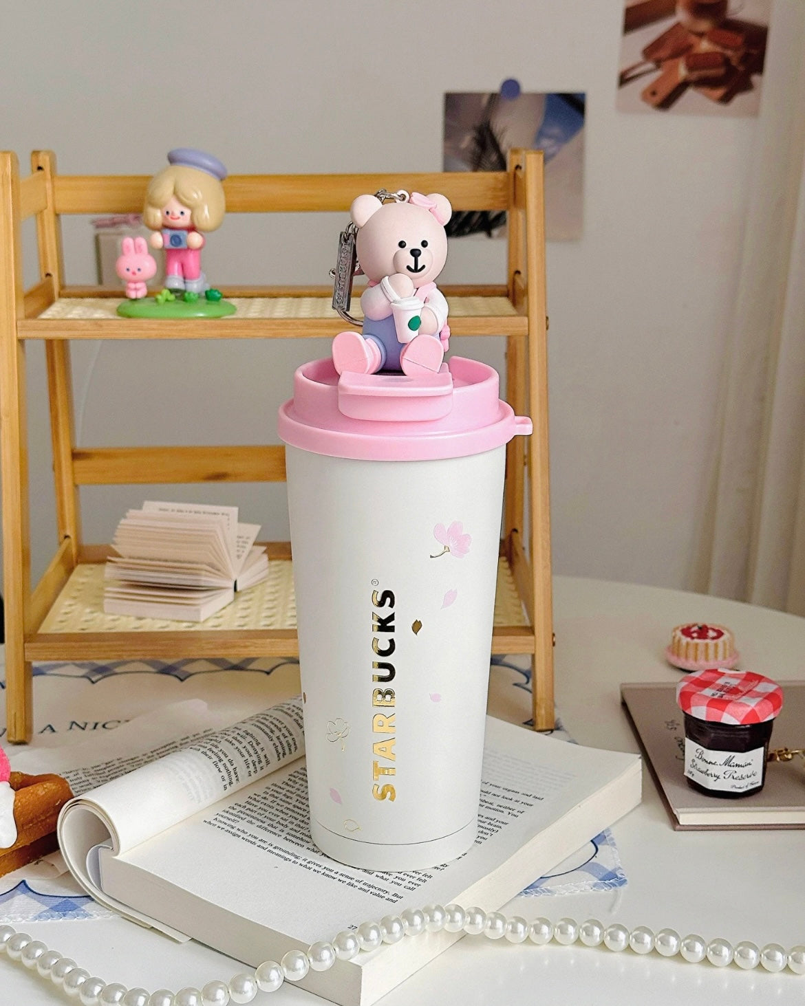 Starbucks China 16oz Sakura Stainless Steel Tumbler with Keychain (READY TO SHIP)