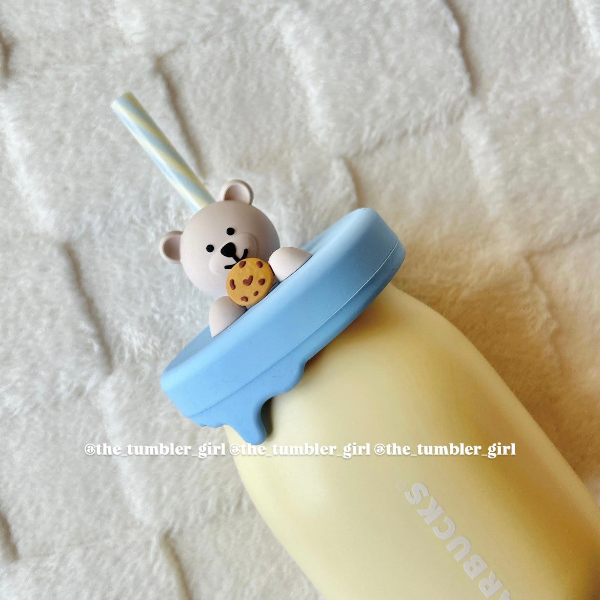 2025 China Exclusive 12oz Butter Bear Ceramic Straw Cup with Silicone Lid (READY TO SHIP)