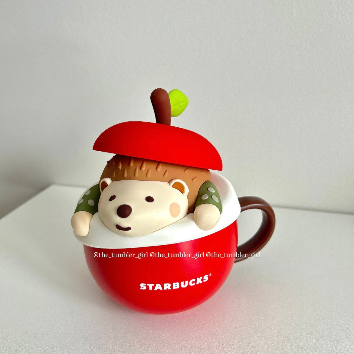 2025 China Exclusive 12oz Apple Ceramic Mug With Hedgehog Silicone Lid (READY TO SHIP)