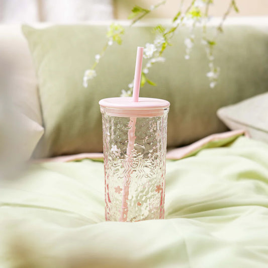 Starbucks Hong Kong Blossom Triangle Glass Cold Cup 16oz  (ships late March)
