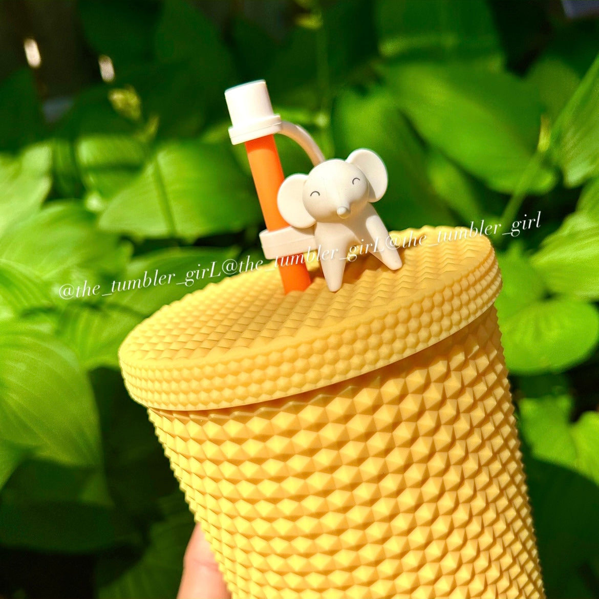 Starbucks China yellow studded (elephant straw cover included)