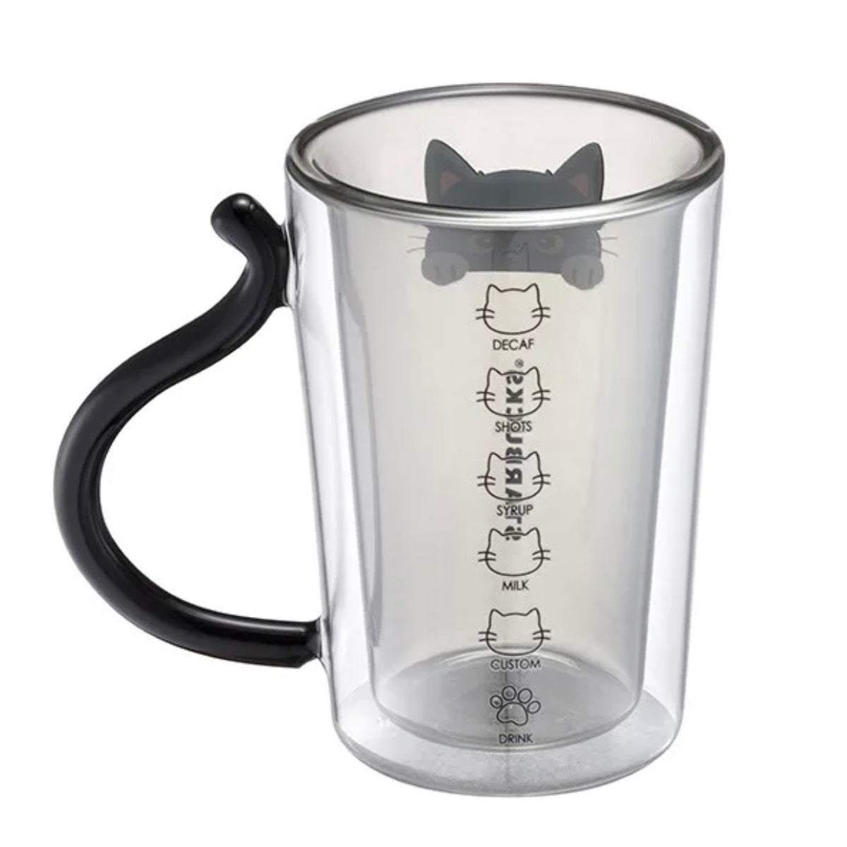 2026 Taiwan Halloween Release 12oz Black Cat Double-Wall Glass Mug (Ships Early November)