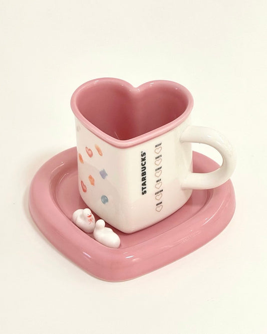 Starbucks China Valentine’s Heart Shape 12oz Mug & Plate Set (READY TO SHIP)