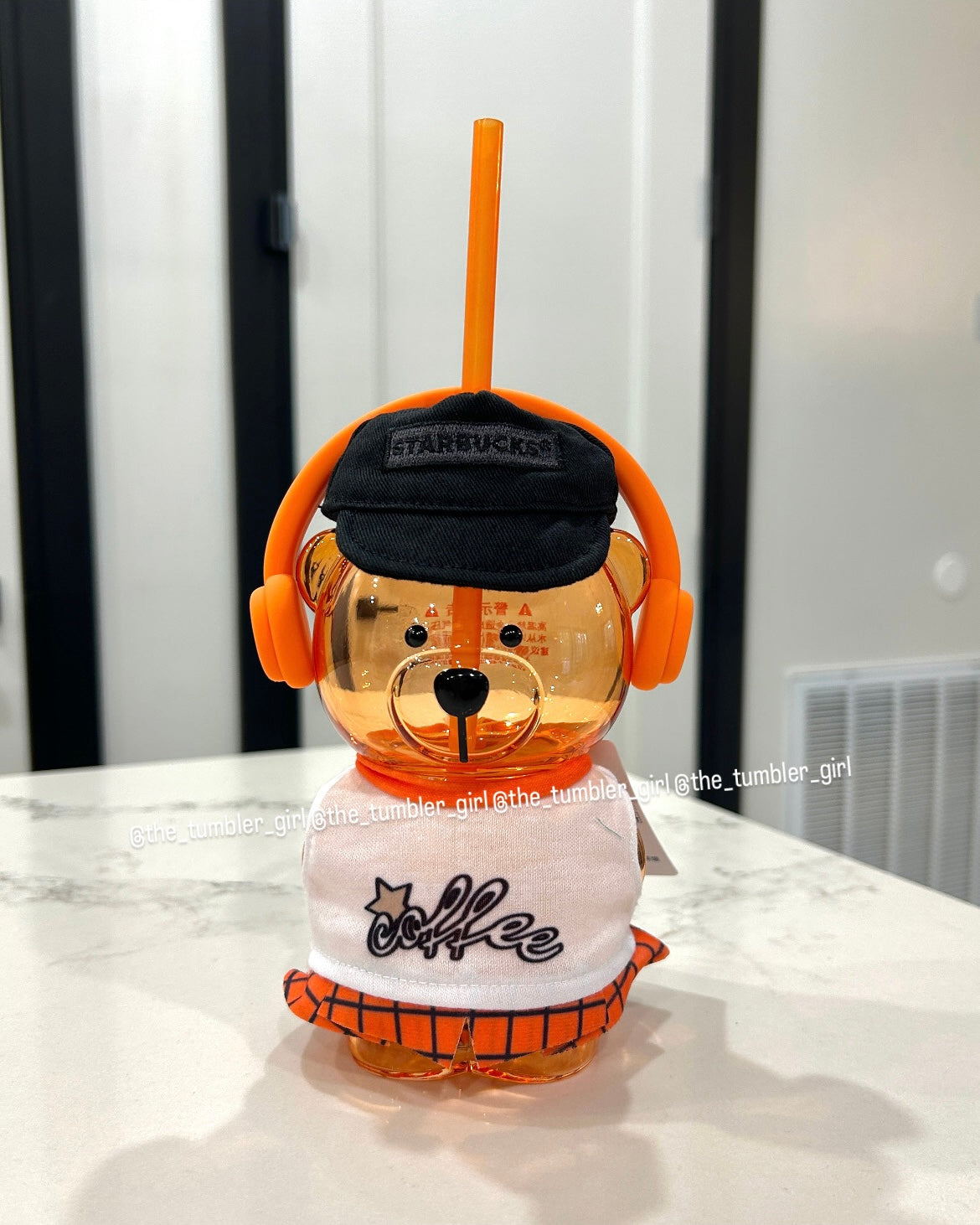 2026 China Shanghai Exclusive Orange Bearista Glass Cold Cup (READY TO SHIP)