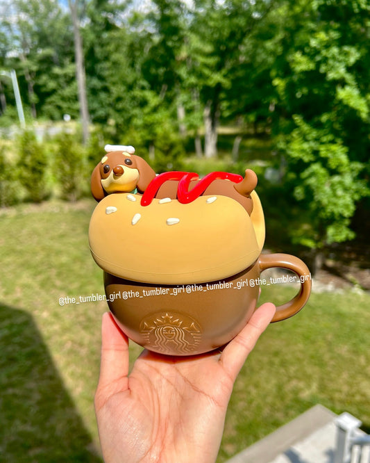 2026 China Exclusive Paw Series 12oz Dachshund Ceramic Mug With Lid (READY TO SHIP)