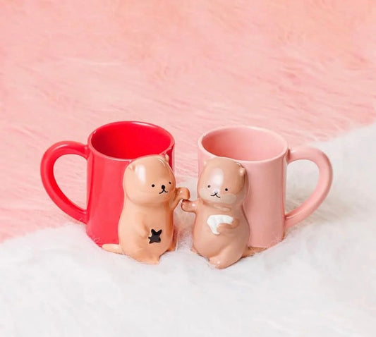 Starbucks China 2025 Valentine's Day 8oz Otter Ceramic Mugs Set (READY TO SHIP)