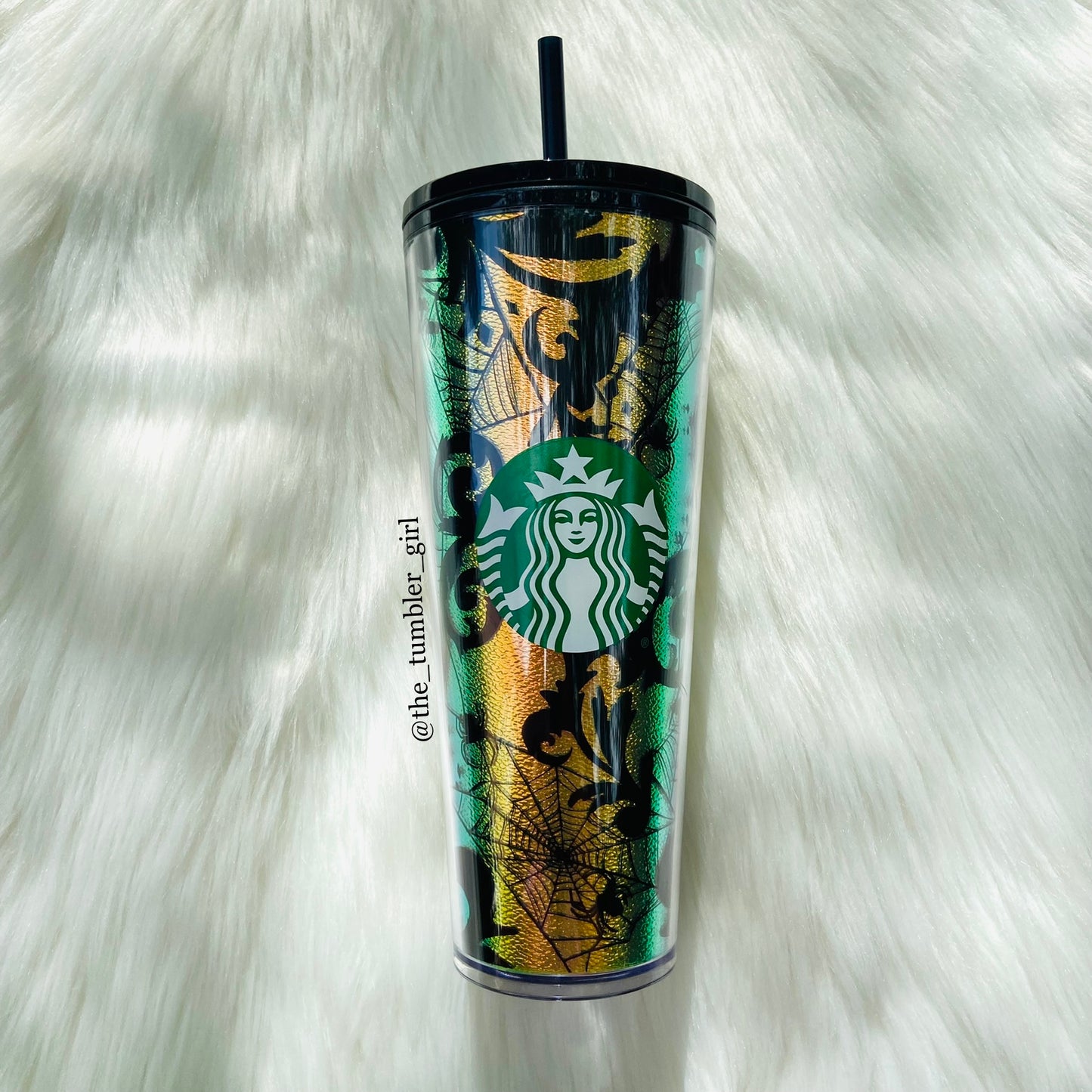 Starbucks Halloween Spider Web Foil Cold Cup Tumbler (24oz)