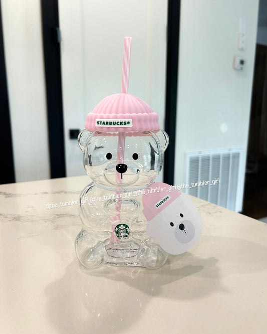 Starbucks Korea Exclusive Baby Pink Bearista Glass Cold Cup (READY TO SHIP)