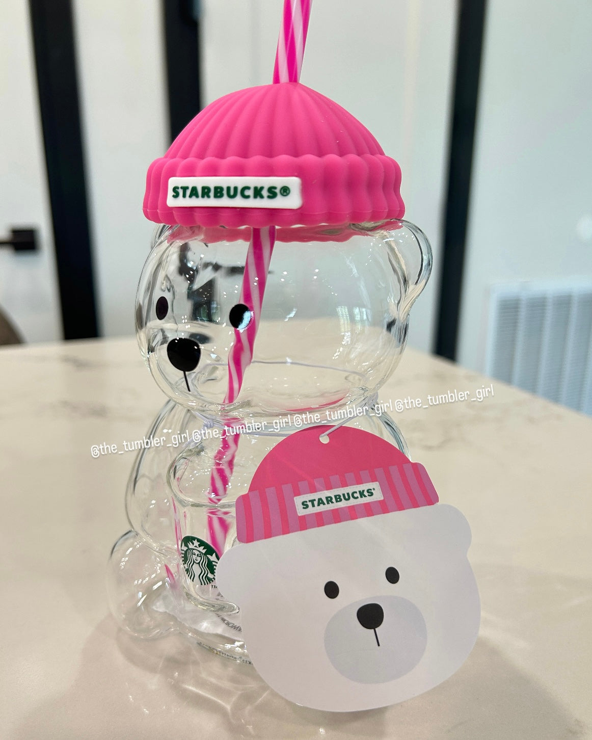 2026 Korea Exclusive Barbie Pink Bearista Glass Cold Cup Limited Edition (READY TO SHIP)