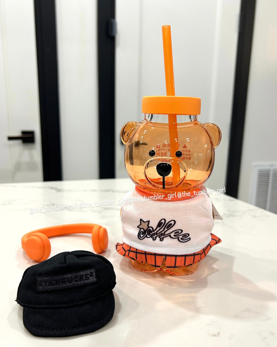 2026 China Shanghai Exclusive Orange Bearista Glass Cold Cup (READY TO SHIP)