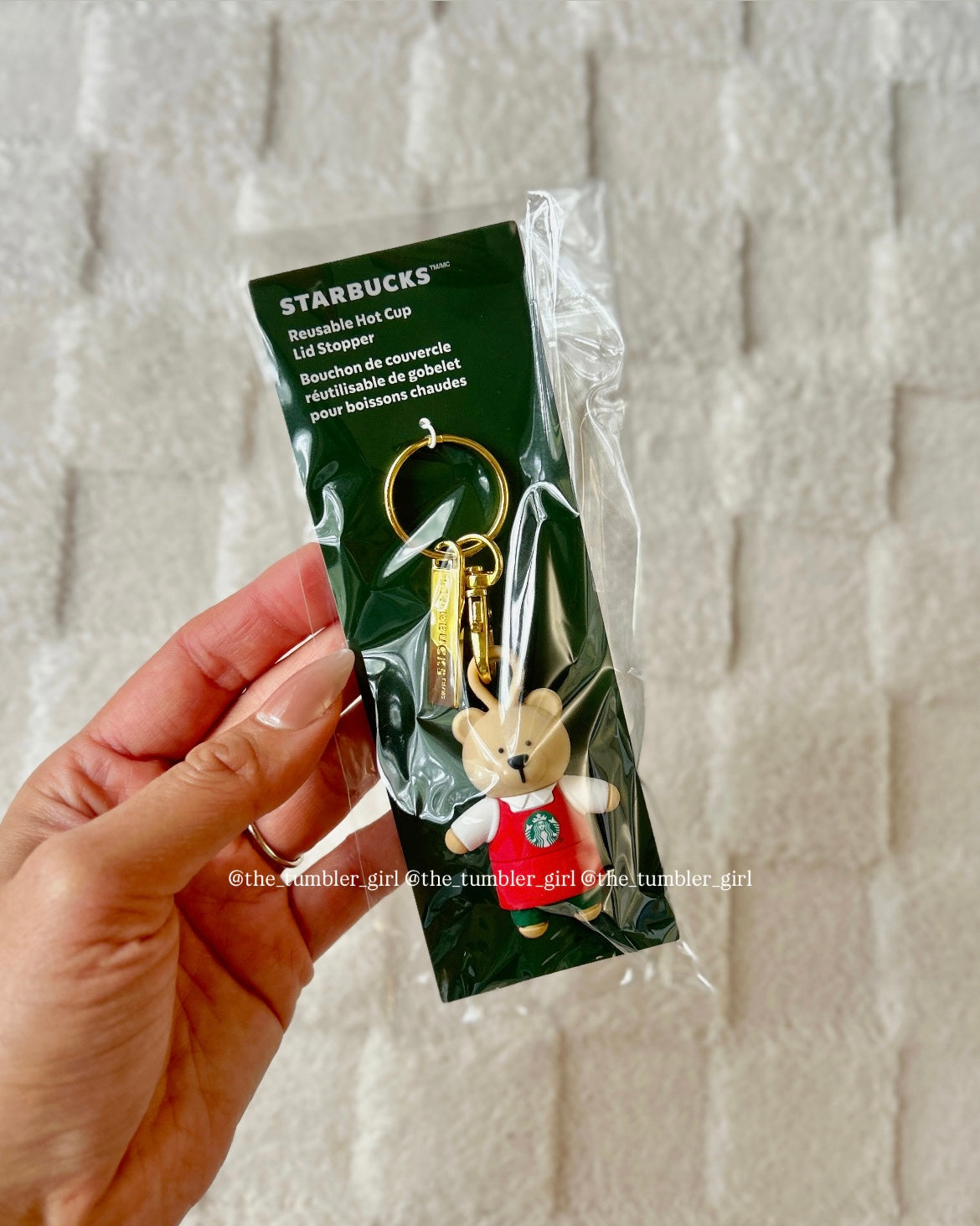 Starbucks 2025 Holiday Bearista Reusable Hot Cup Lid Stopper Keychain (READY TO SHIP)