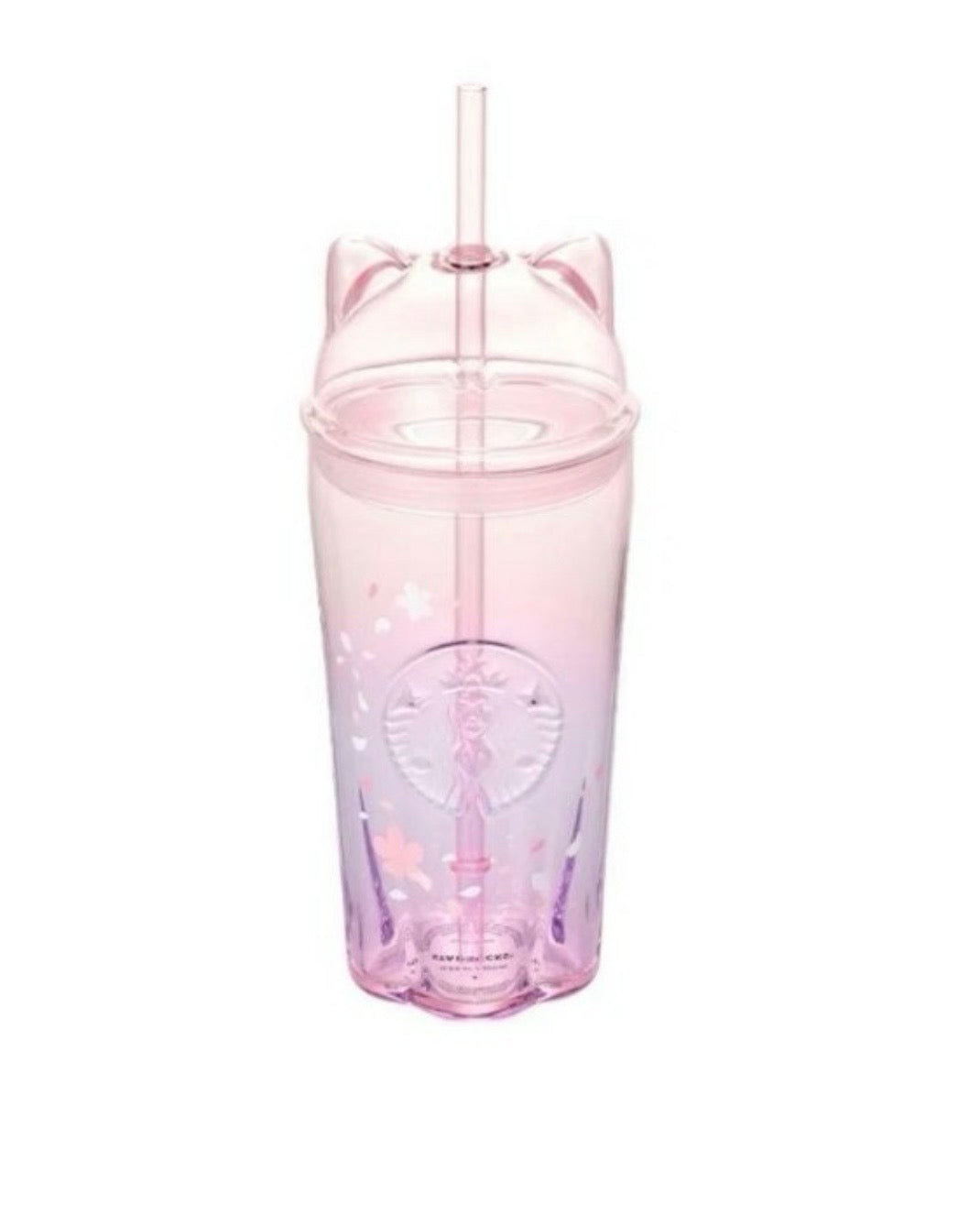 Starbucks korea Exclusive Sakura Cat Glass Cold Cup 16.9oz (ships in a week)