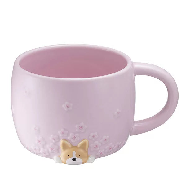 Starbucks Taiwan Sakura Corgi Mug 14oz (ships late March)