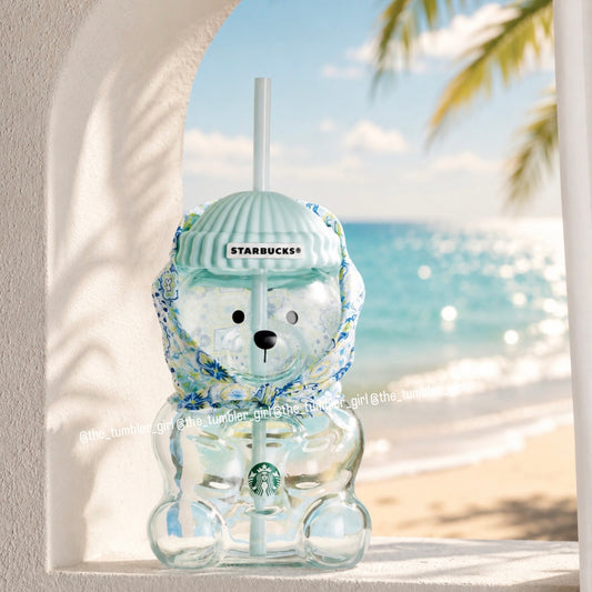 2026 Korea Exclusive Summer Bearista Glass Cup (Ships Late August)