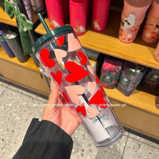 Starbucks 2026 Valentine’s Day Hearts Cold Cup Venti 24oz Tumbler