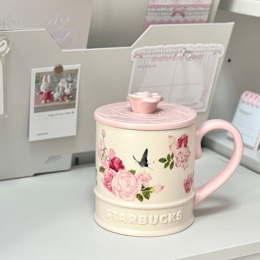 Starbucks China Rose Garden Series 16oz Mug with Lid