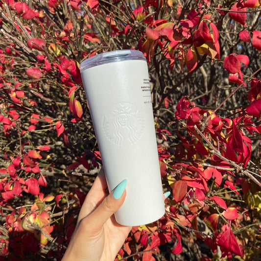Starbucks White Pearl Shimmer Cold Brew Stainless Steel Tumbler
