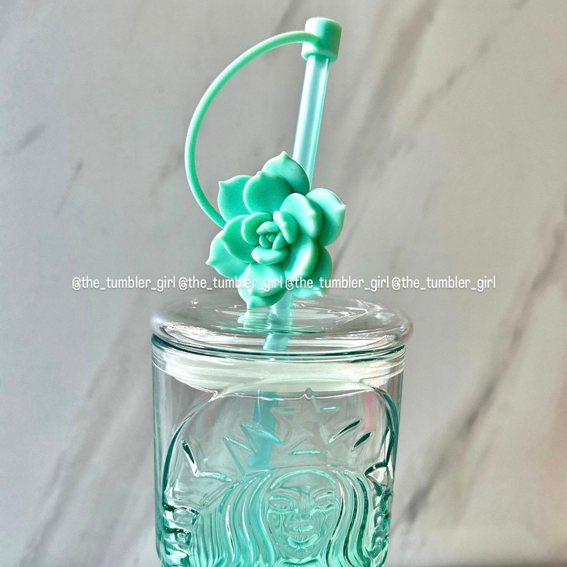 Starbucks China Exclusive 18oz Jade Green Gradient Glass Cold Cup (READY TO SHIP)