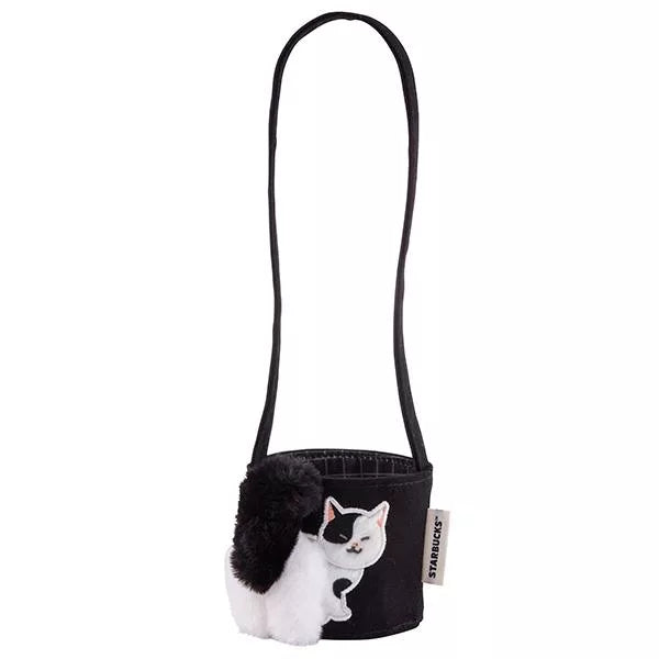 Starbucks Taiwan Black & White Cat Reusable Cup Sleeve Holder | Drink Carrier (READY TO SHIP)