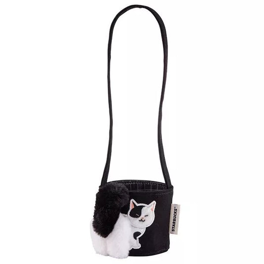 Starbucks Taiwan Black & White Cat Reusable Cup Sleeve Holder | Drink Carrier (ships late March)