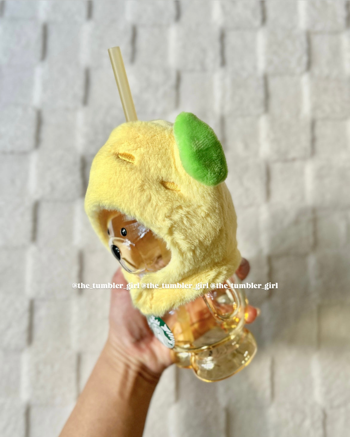 Starbucks China 15oz Lemon Bearista Glass Cup (READY TO SHIP)