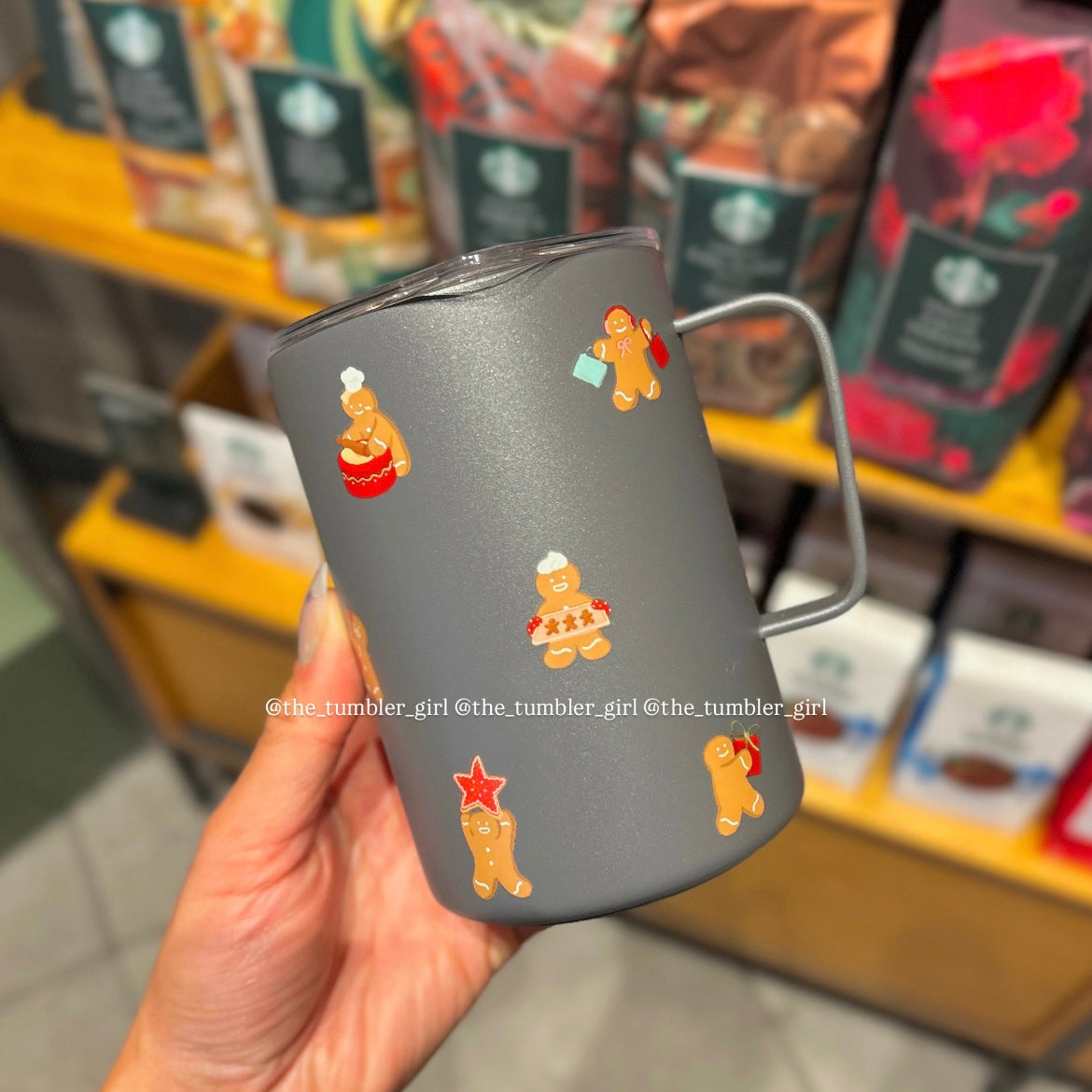 Starbucks Gingerbread Man Travel Stainless Steel Mug 16oz (READY TO SHIP)