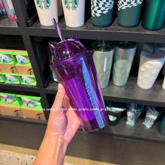 2026 Europe Exclusive 16oz Halloween Cat Purple Dome Tumbler (Ships Early November)