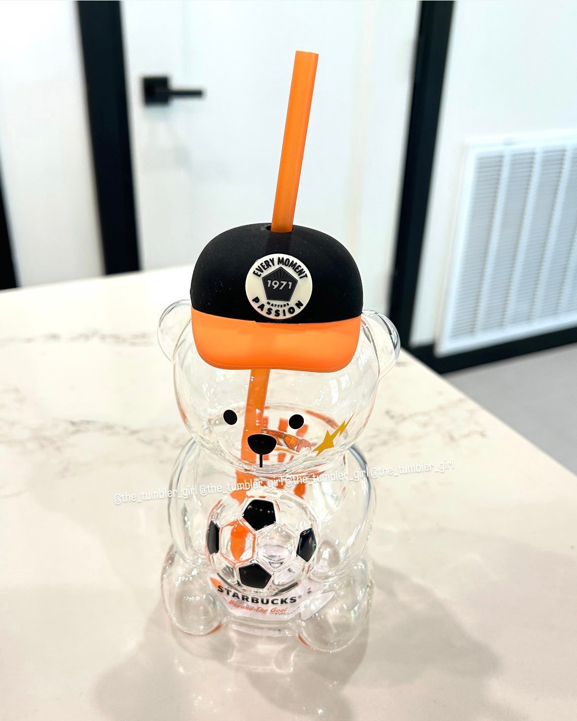 2026 China Exclusive 20oz Soccer Bearista Glass Cup (READY TO SHIP)