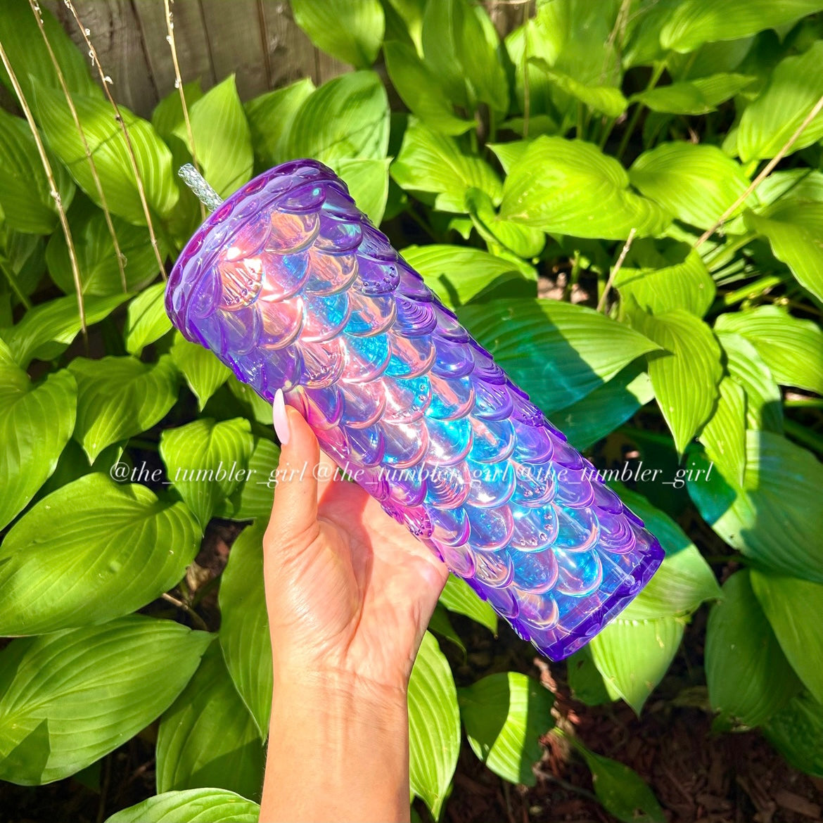 Starbucks Taiwan exclusive purple scales tumbler