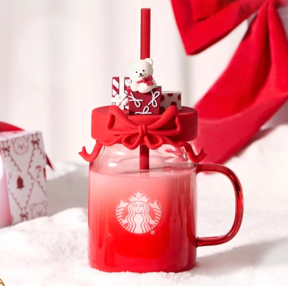 Starbucks China 2025 Holiday 17oz Glass Cold Cup (PRE-ORDER)