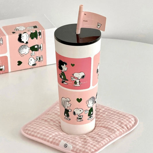 Starbucks Taiwan x PEANUTS 24oz Friendship Pink Stainless Steel Tumbler (READY TO SHIP)