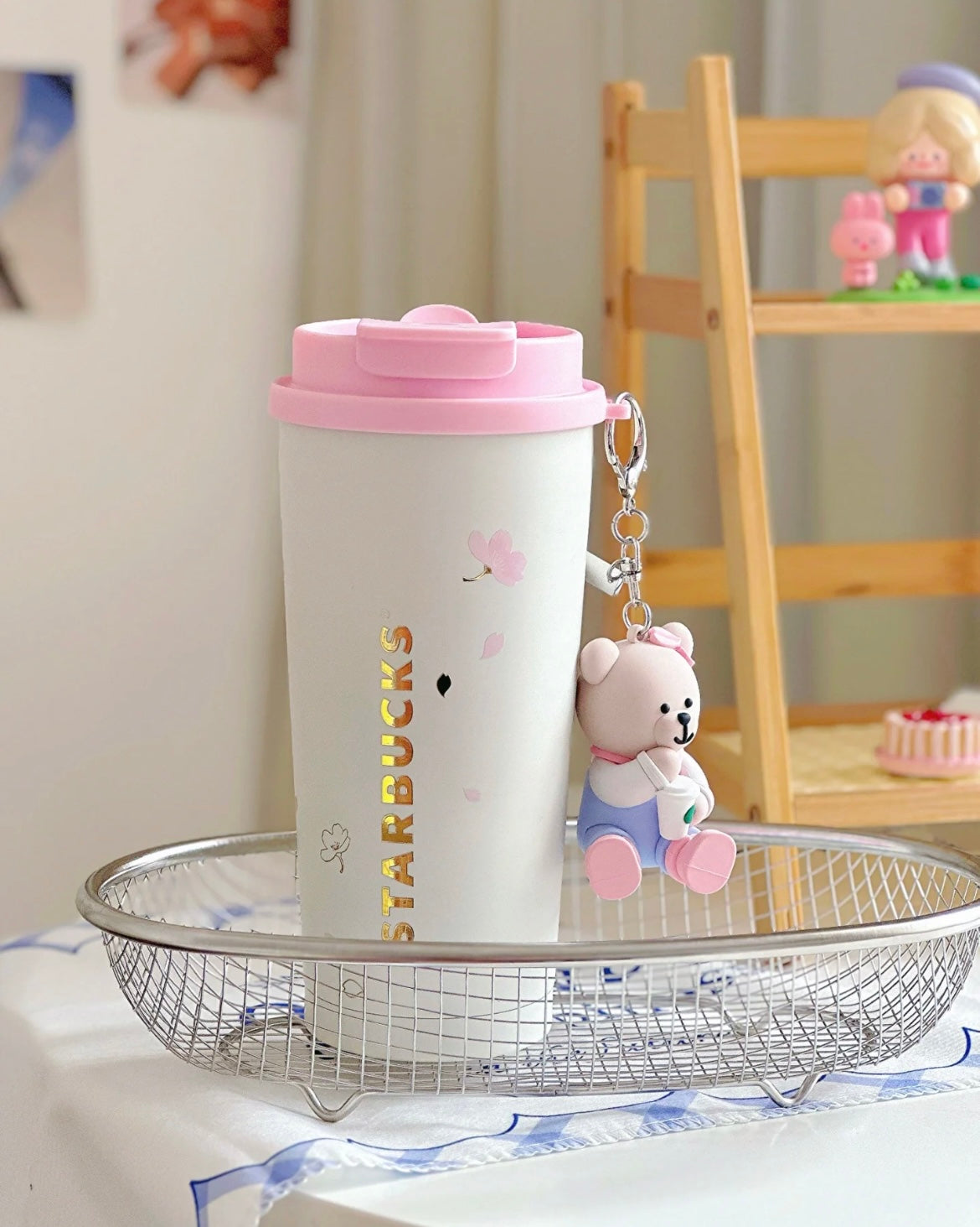 Starbucks China 16oz Sakura Stainless Steel Tumbler with Keychain (READY TO SHIP)